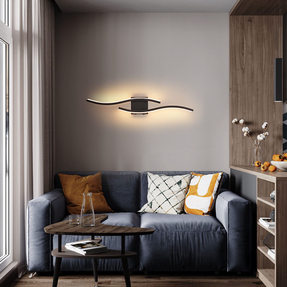 HCP063 双色一体半月S型壁灯